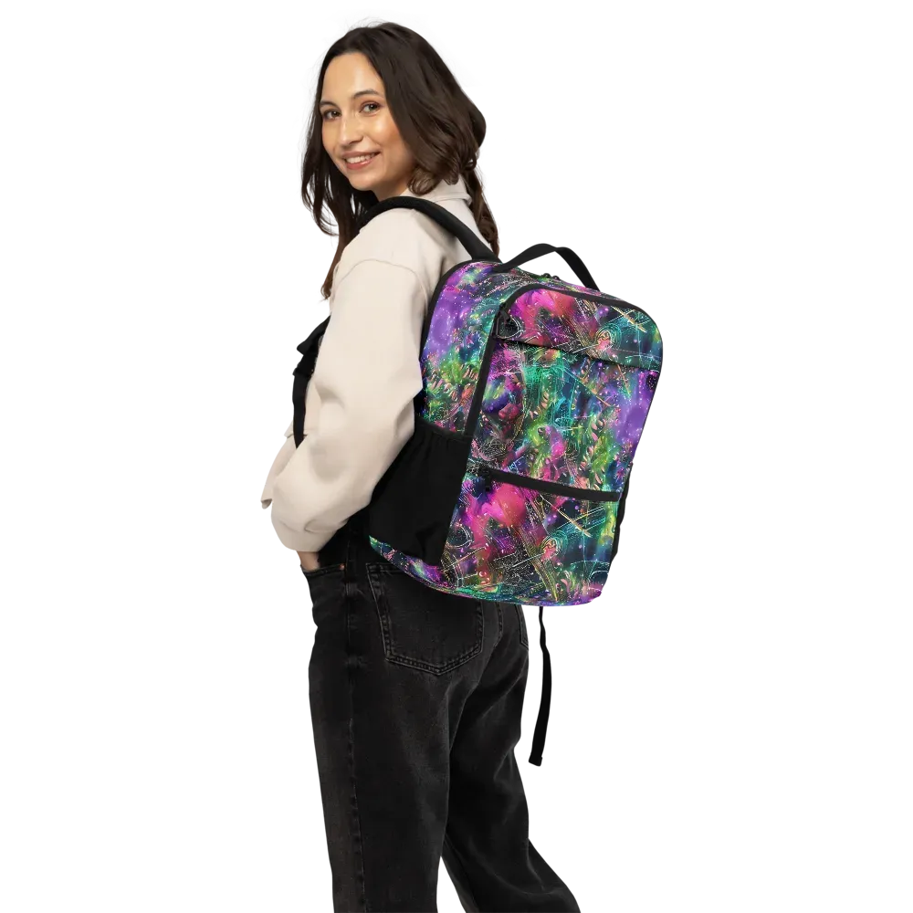 Digital Bloom on Utility Backpack — Back