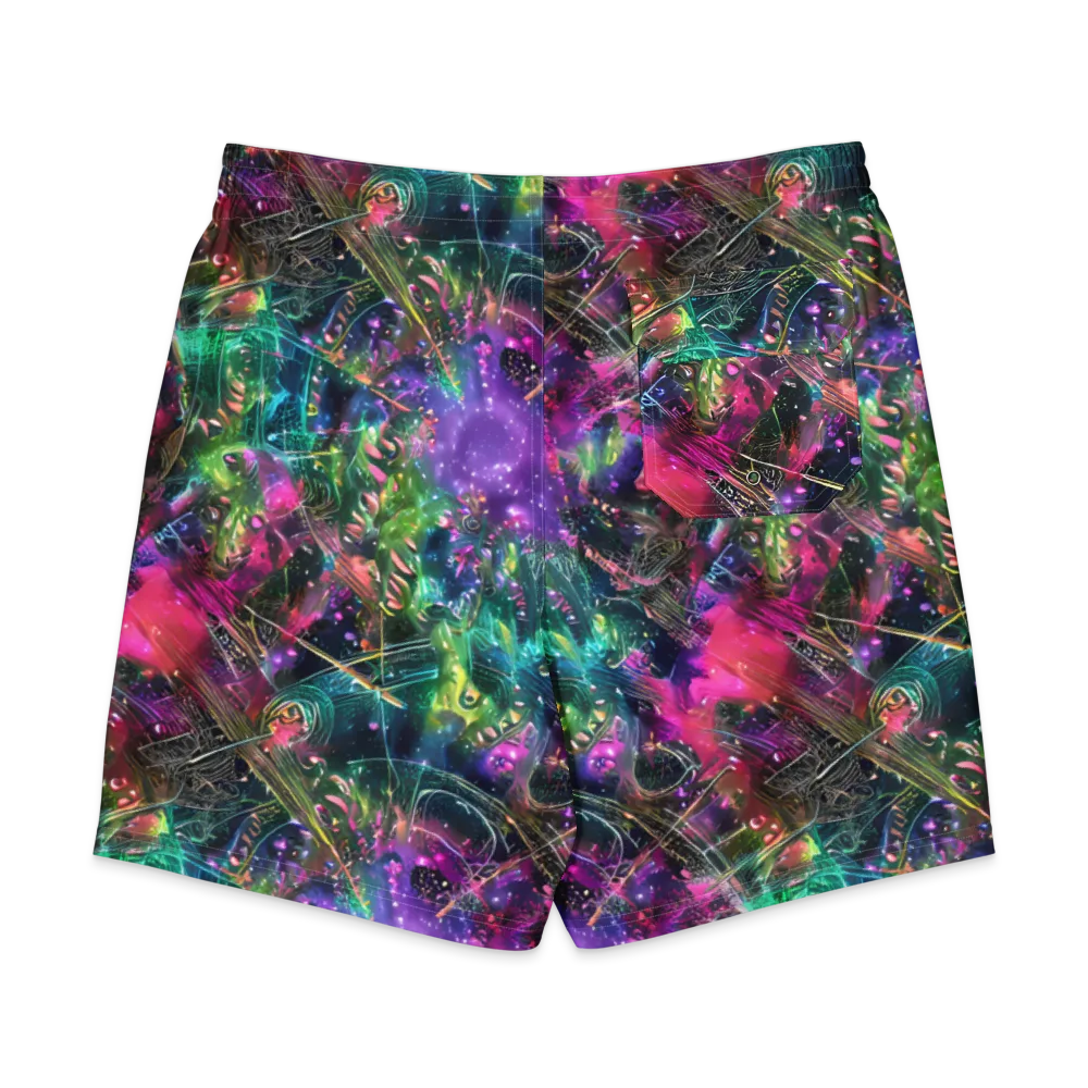 Digital Bloom on Men's Board Shorts — Back