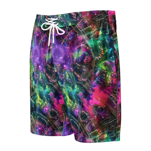Digital Bloom on a Men's Board Shorts