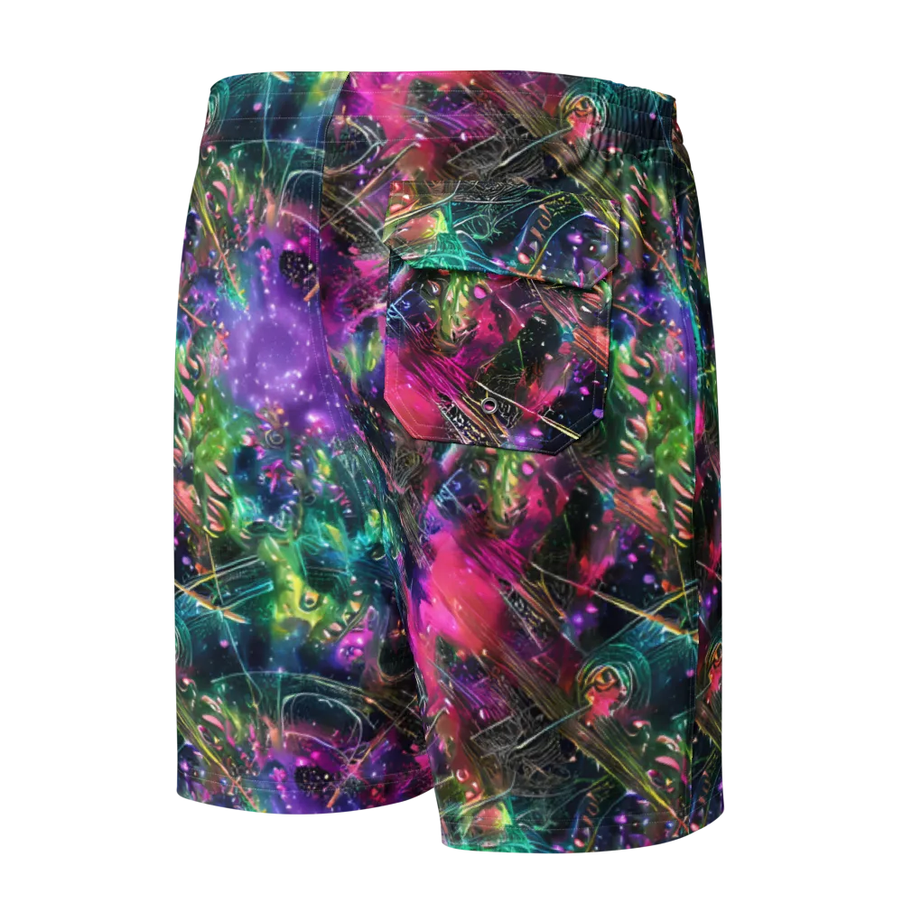 Digital Bloom on Men's Board Shorts — Back