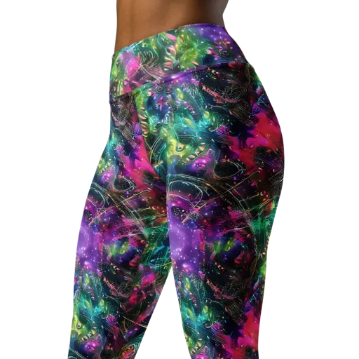 Digital Bloom on a Yoga Leggings