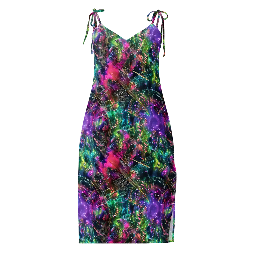 Digital Bloom on Slip Dress — Front