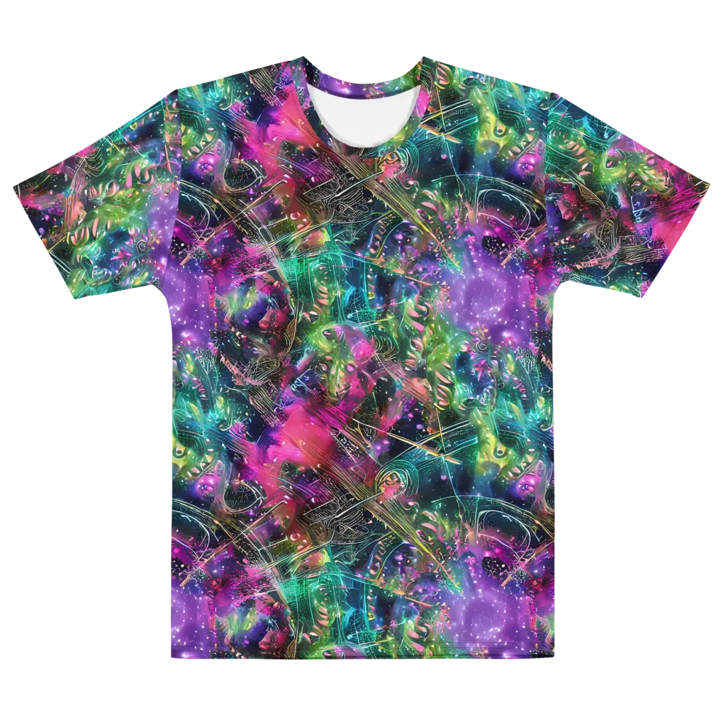 Digital Bloom on Men's Cotton Crew Neck T-Shirt — Front