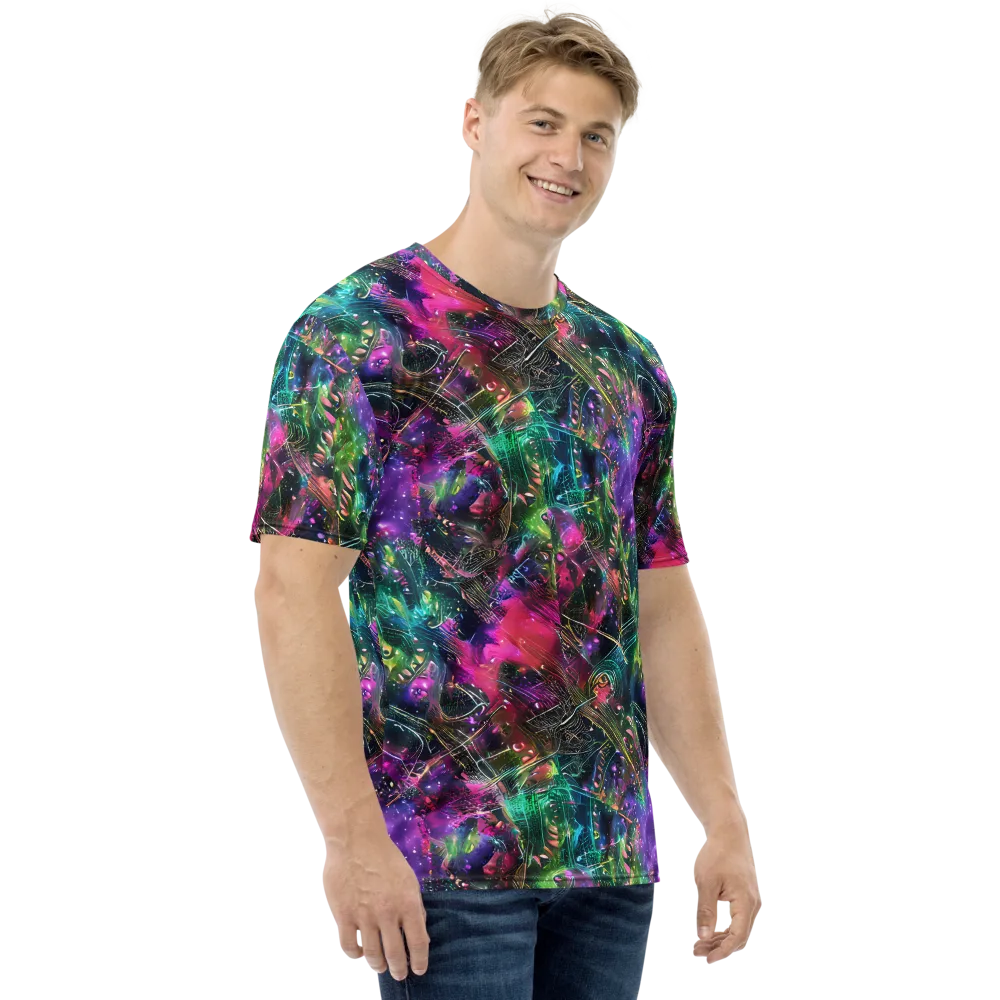 Digital Bloom on Men's Crew Neck T-Shirt — Right