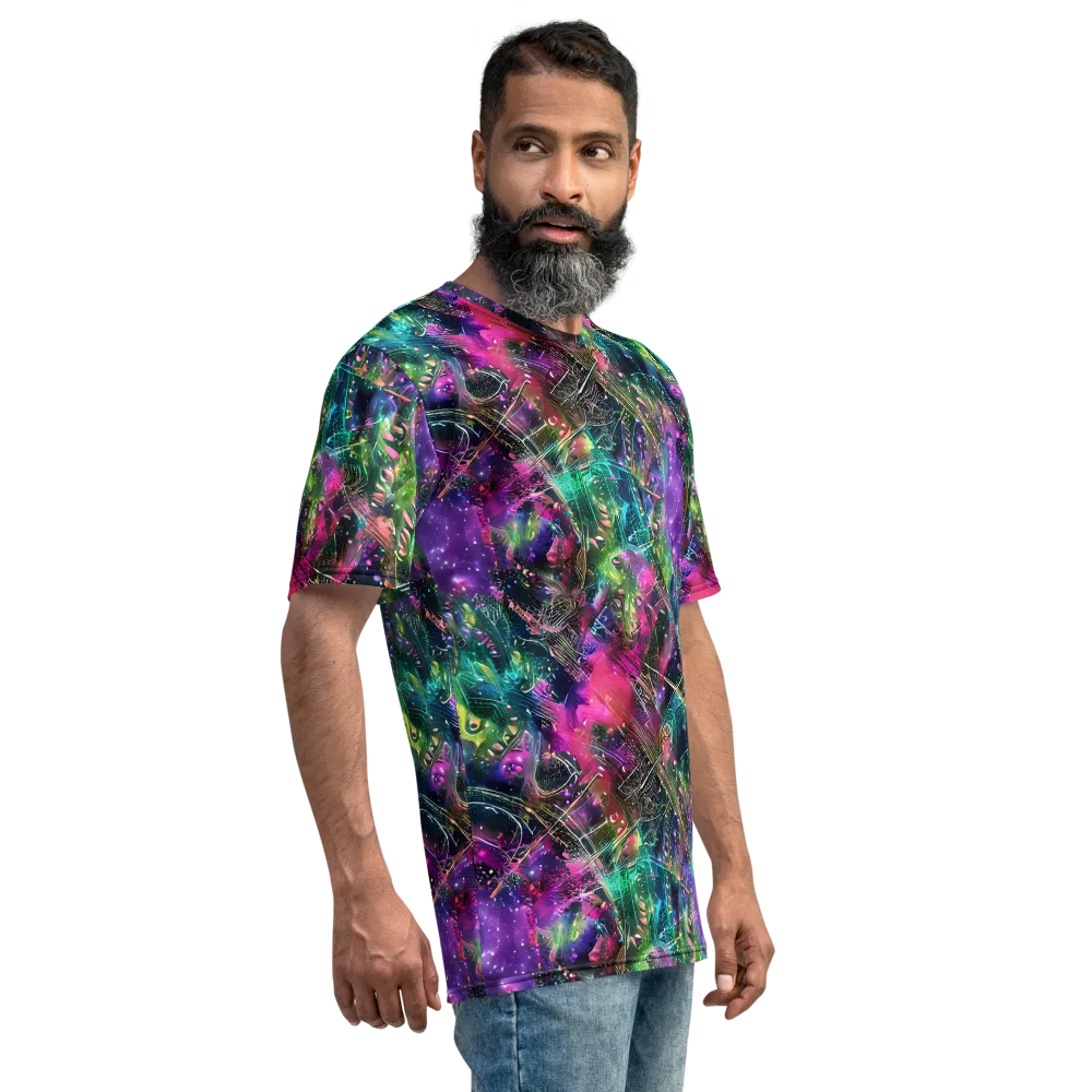 Digital Bloom on Men's Crew Neck T-Shirt — Right