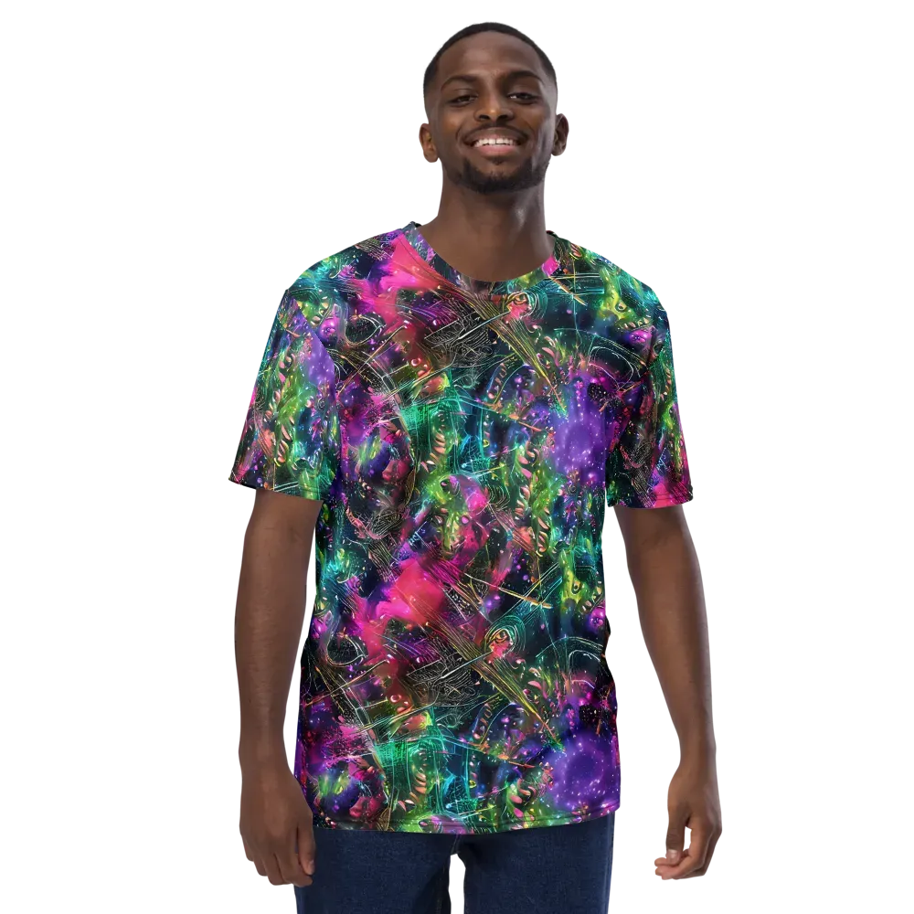 Digital Bloom on Men's Crew Neck T-Shirt — Front