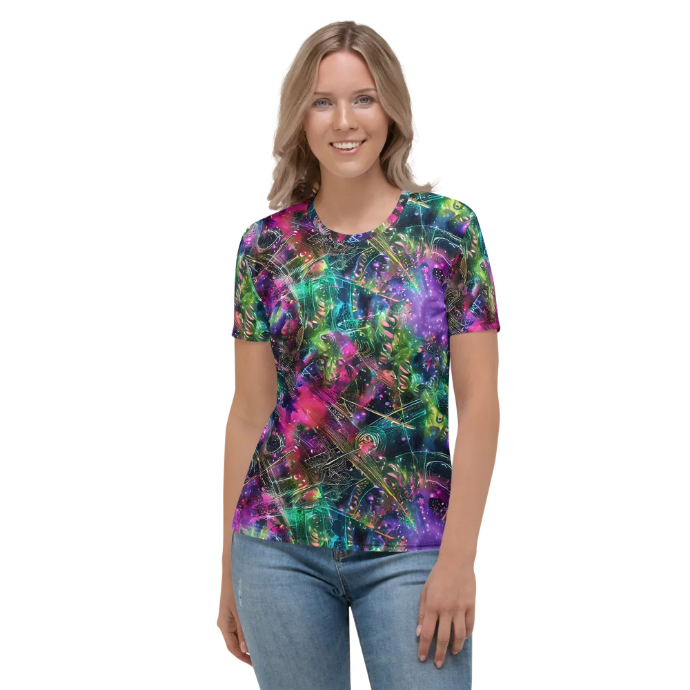 Digital Bloom on Women's Crew Neck T-Shirt — Front