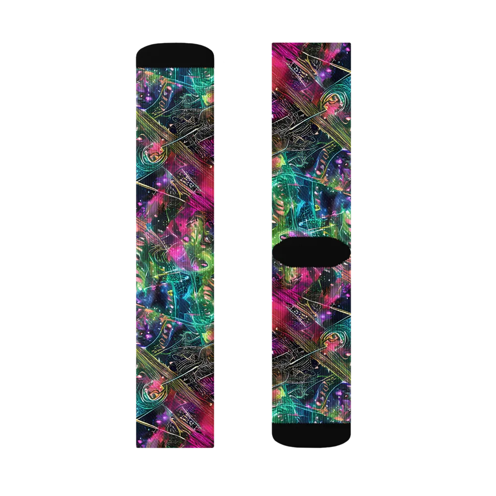 Digital Bloom on Socks — Right Sock
