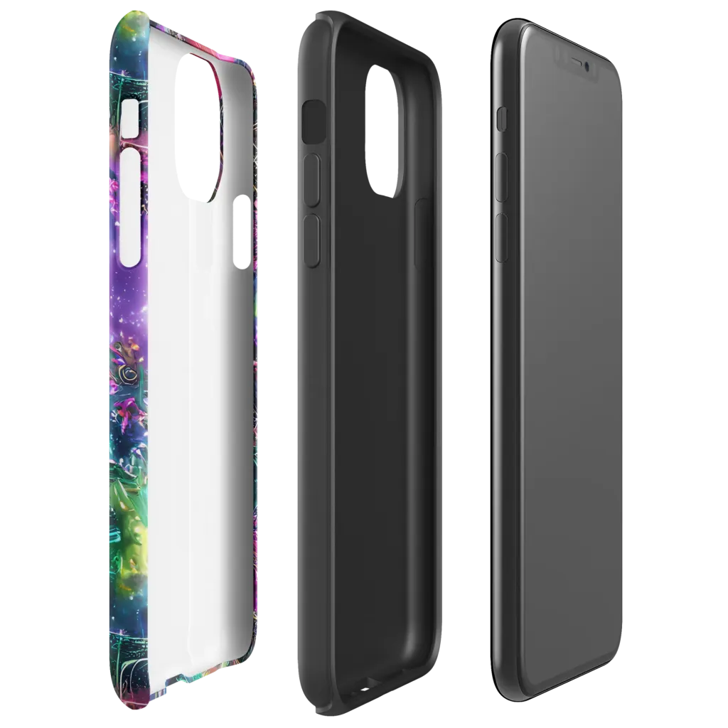 Digital Bloom on Tough Case for iPhone® — Right