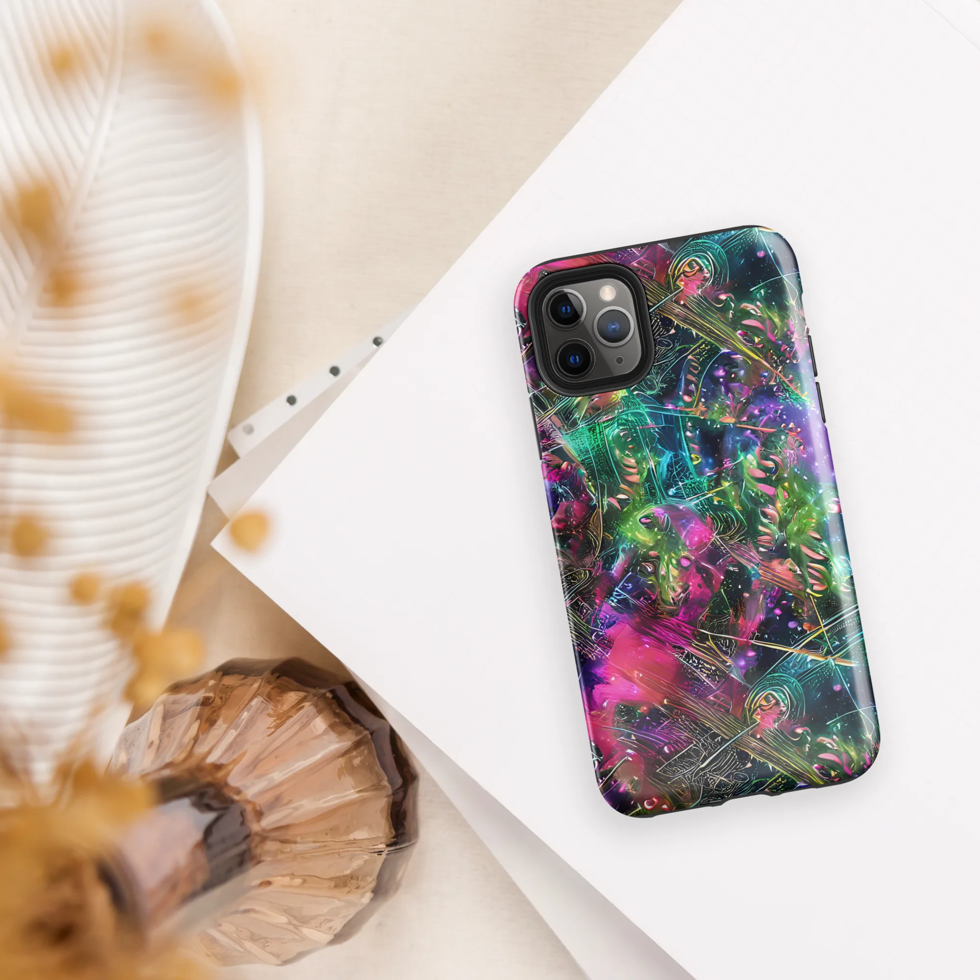 Digital Bloom on Tough Case for iPhone® — Front