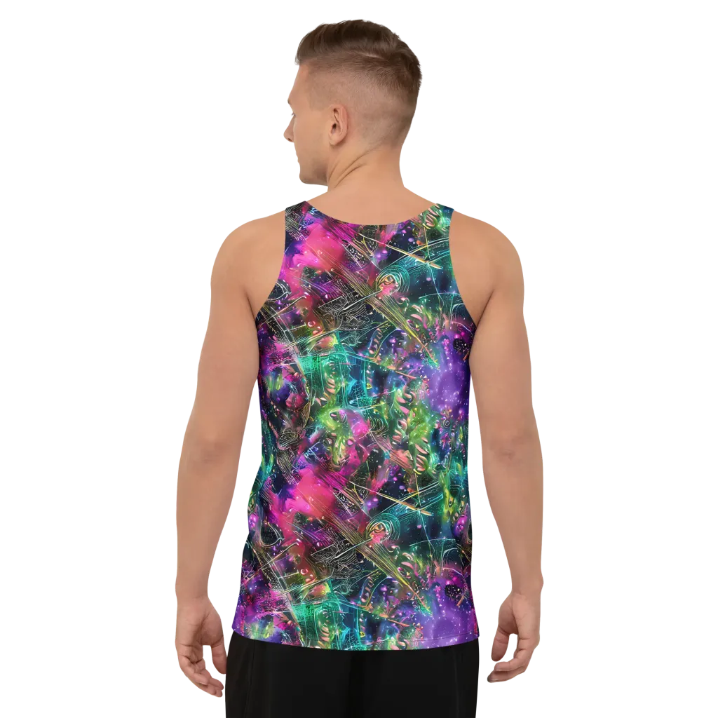 Digital Bloom on Men's Tank Top — Back