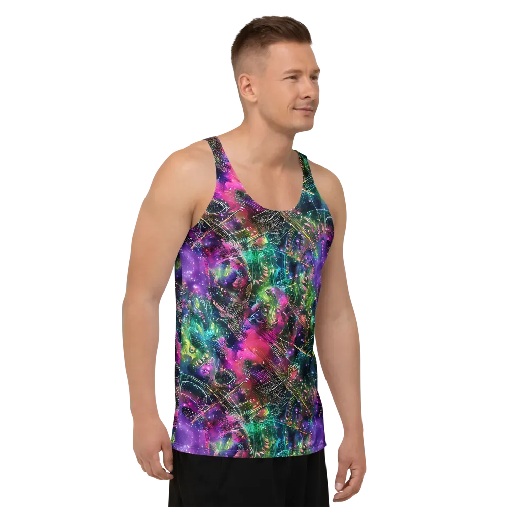 Digital Bloom on Men's Tank Top — Right Front