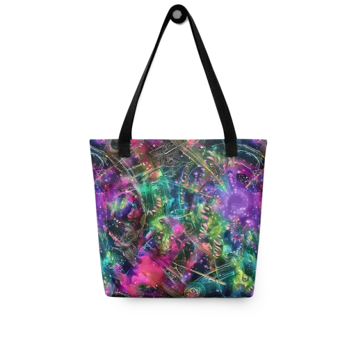 Digital Bloom on a Tote Bag