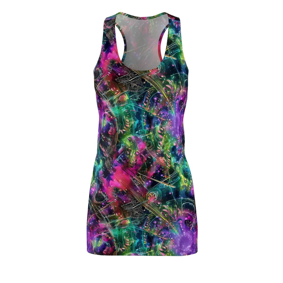 Digital Bloom on Racerback Dress — Front