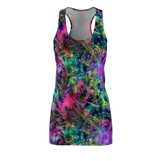 Digital Bloom on a Racerback Dress