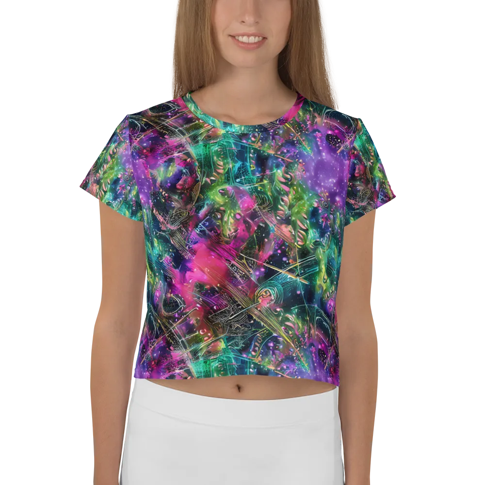 Digital Bloom on Crop Tee — Front