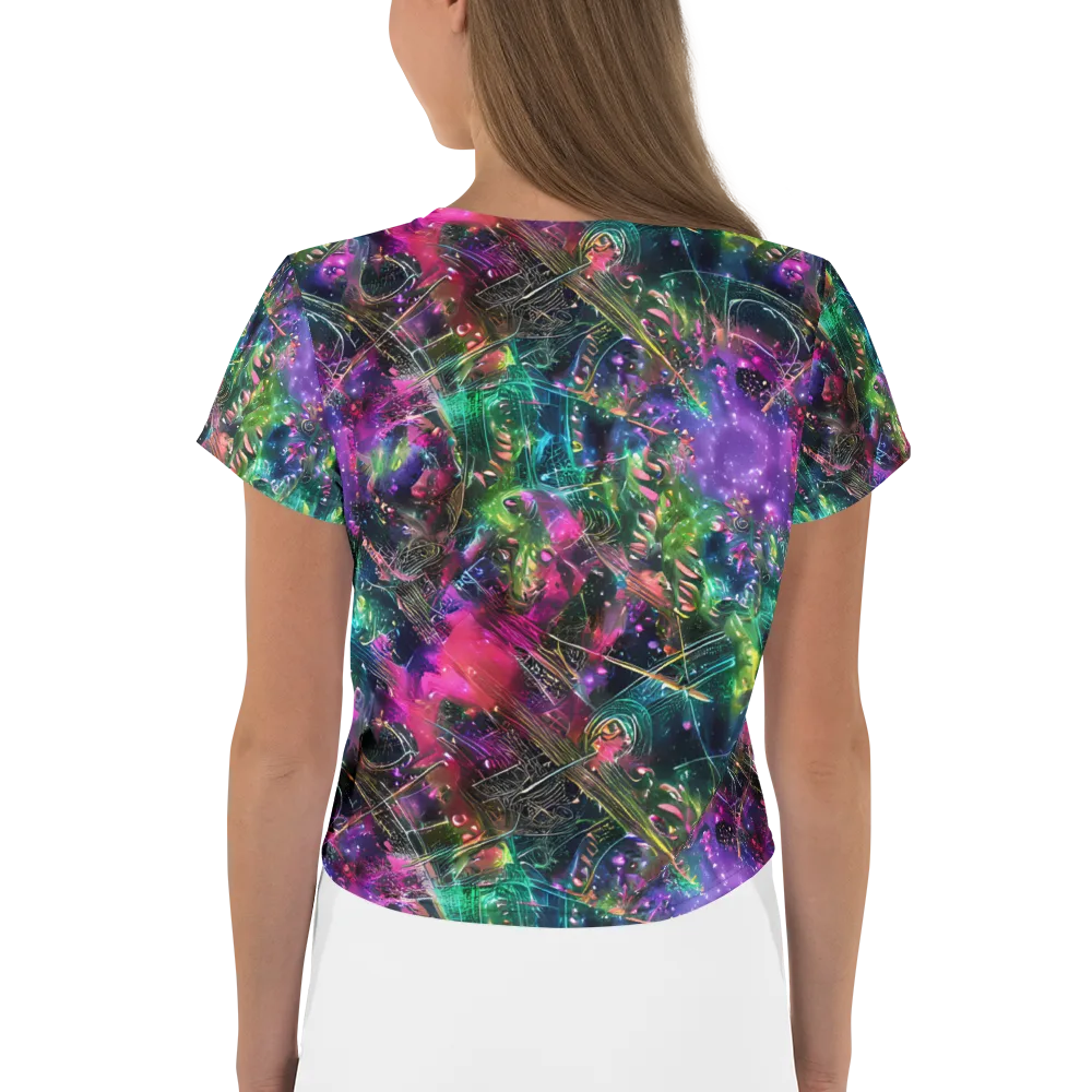 Digital Bloom on Crop Tee — Back
