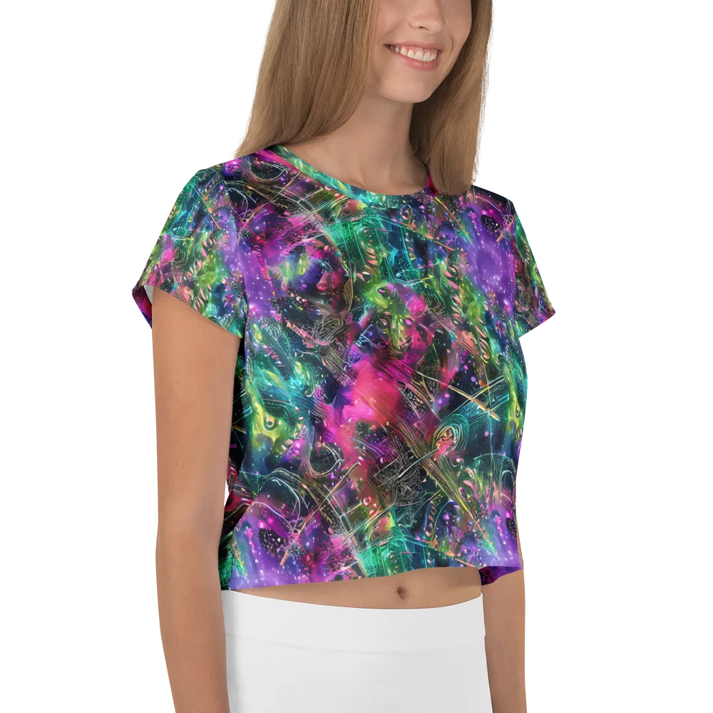 Digital Bloom on Crop Tee — Right