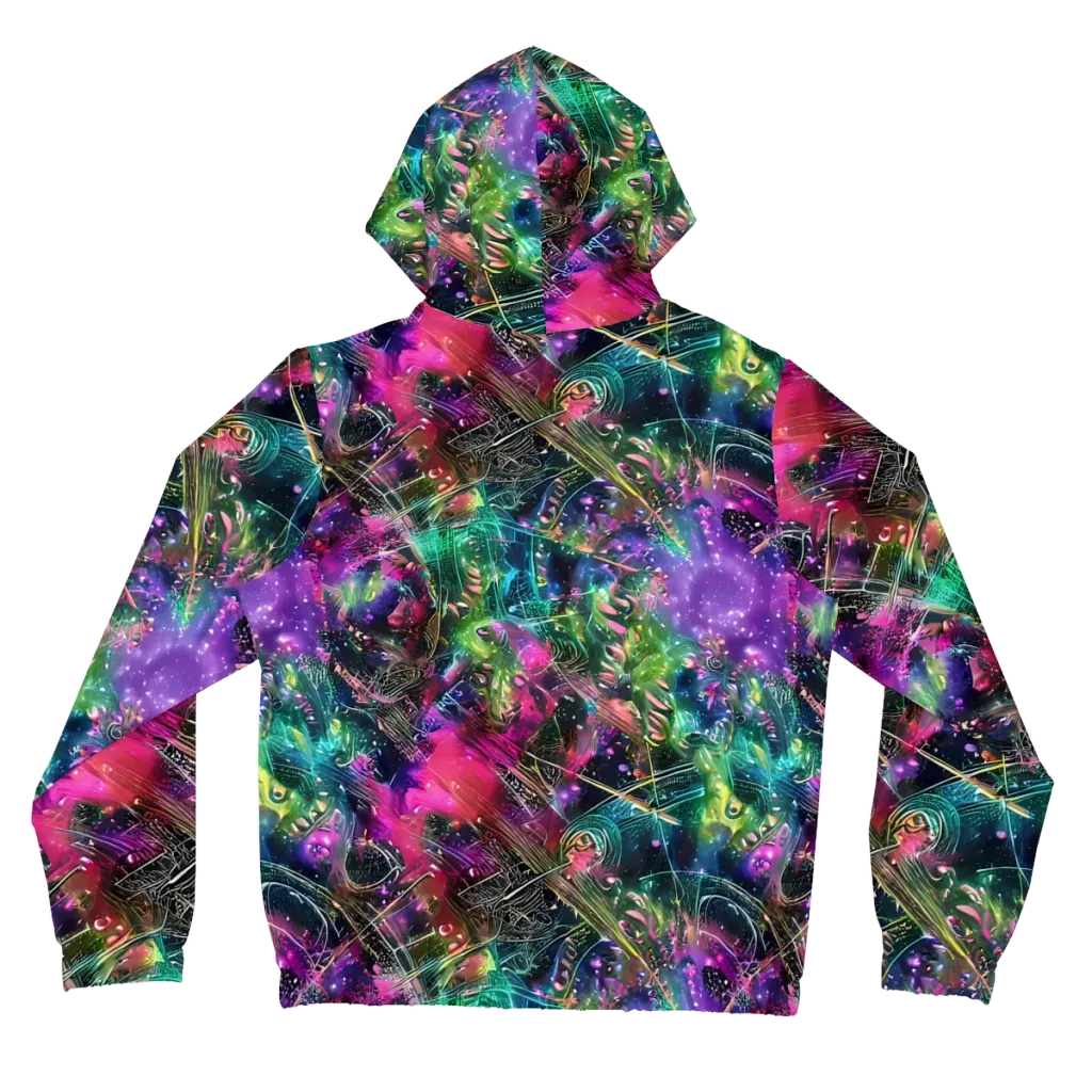 Digital Bloom on Women's Full-Zip Hoodie — Back
