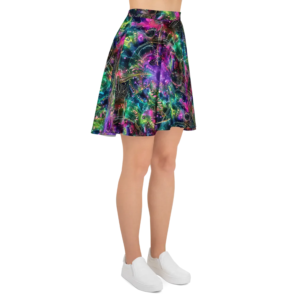 Digital Bloom on Skater Skirt — Right