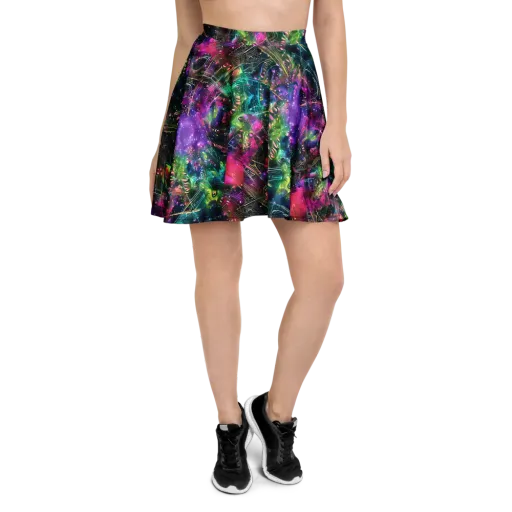 Digital Bloom on a Skater Skirt