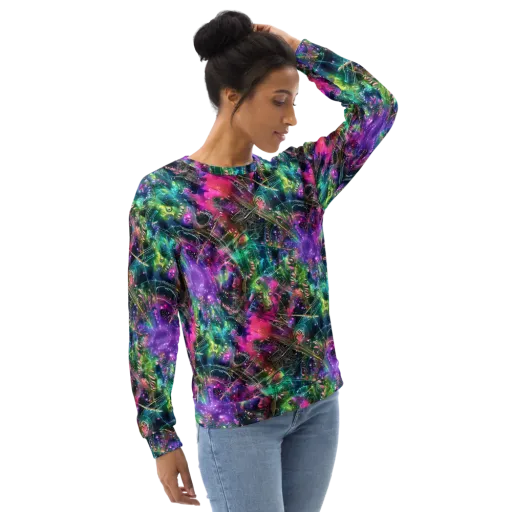 Digital Bloom on a Sweatshirt