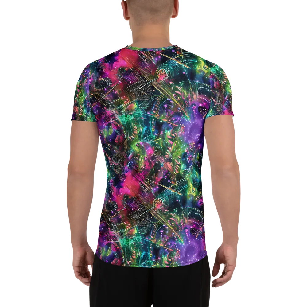 Digital Bloom on Men's Athletic T-Shirt — Back
