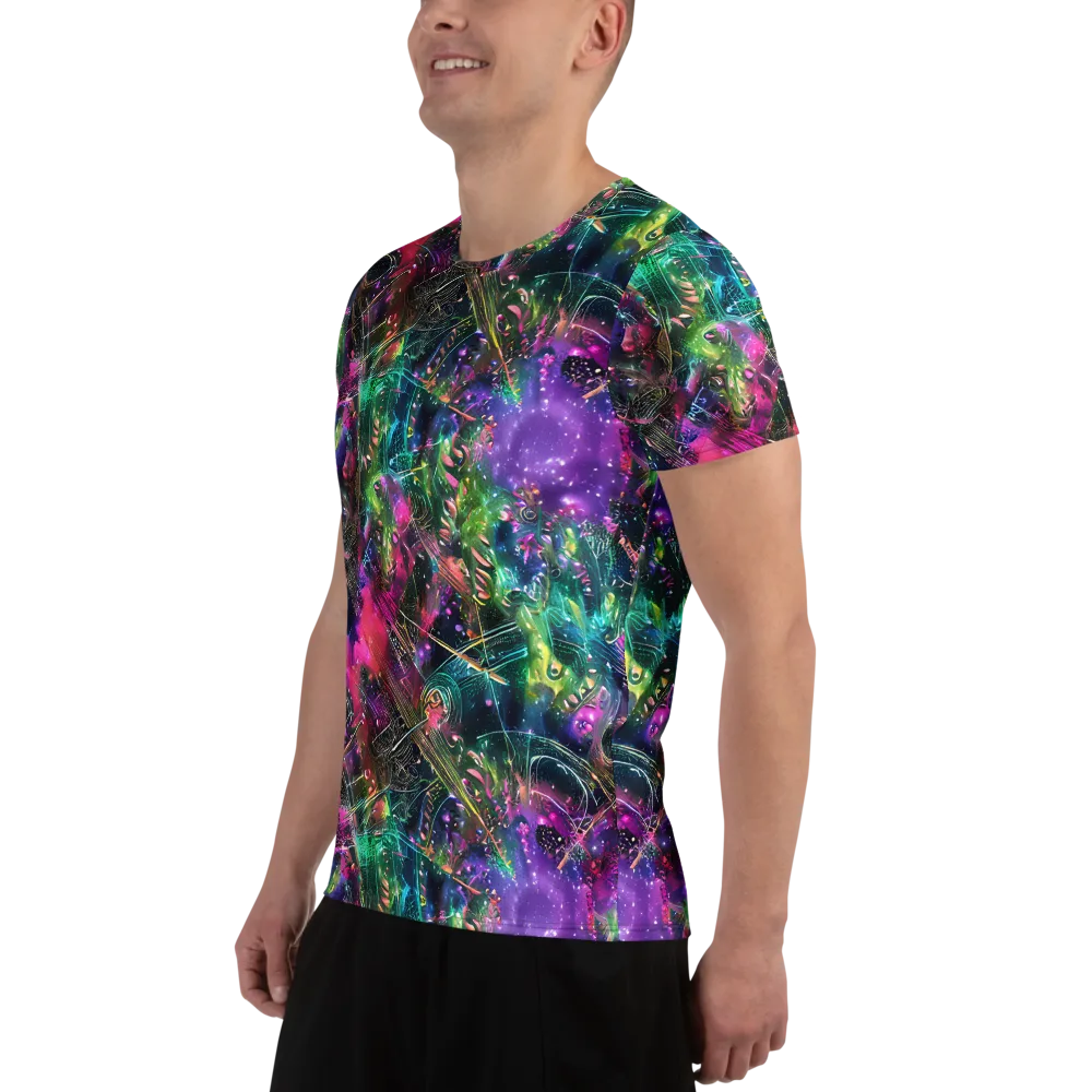 Digital Bloom on Men's Athletic T-Shirt — Left