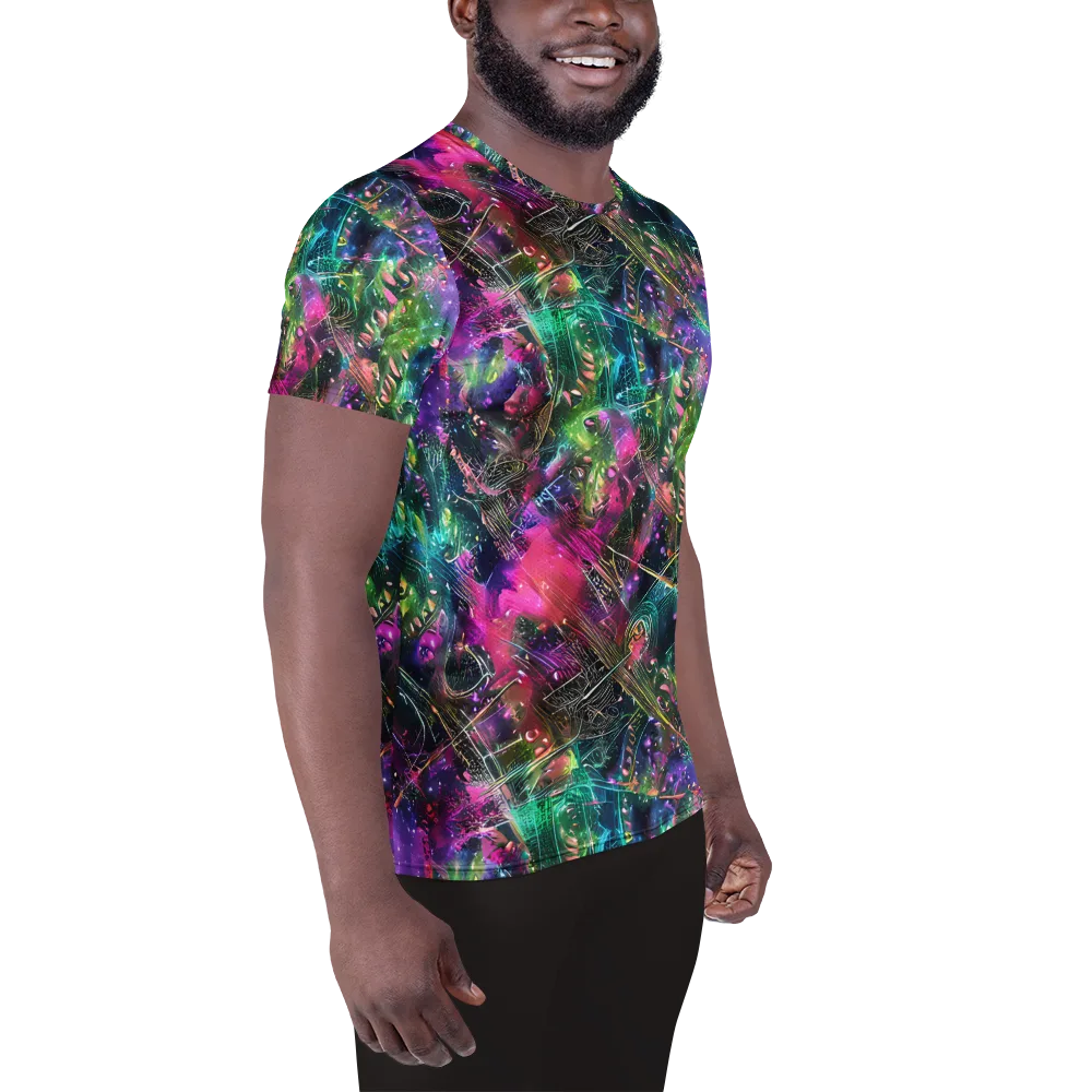 Digital Bloom on Men's Athletic T-Shirt — Right