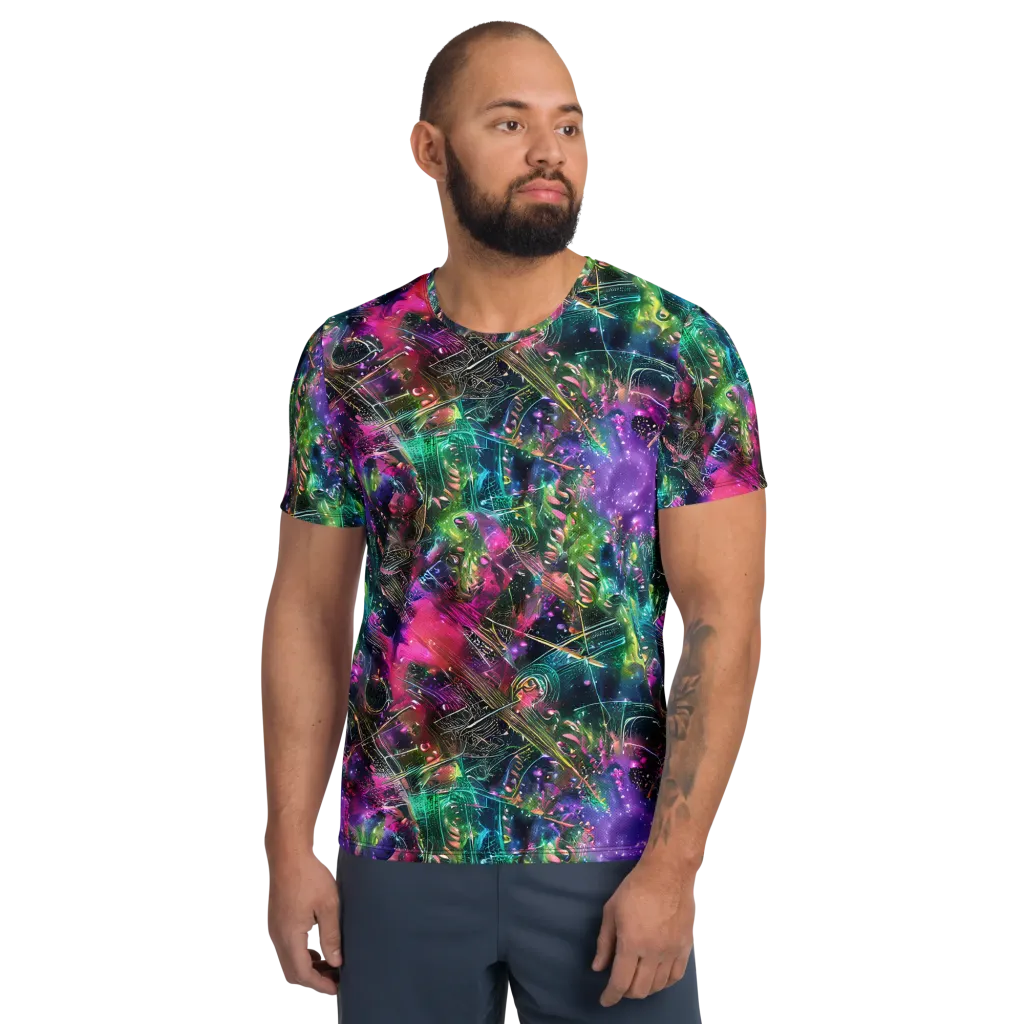 Digital Bloom on Men's Athletic T-Shirt — Front