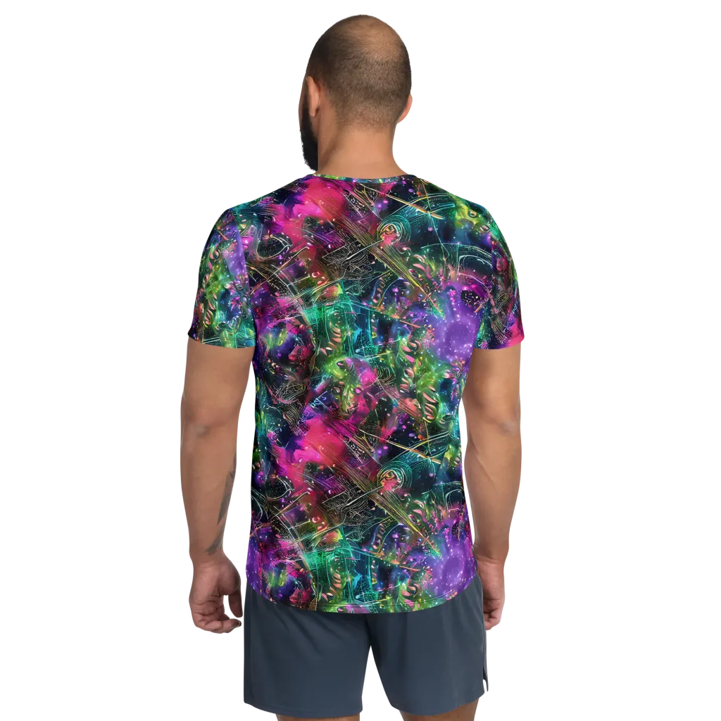 Digital Bloom on Men's Athletic T-Shirt — Back