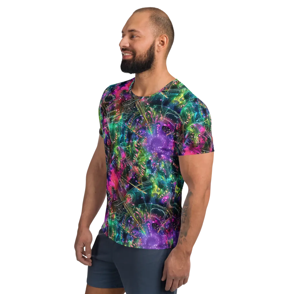 Digital Bloom on Men's Athletic T-Shirt — Left