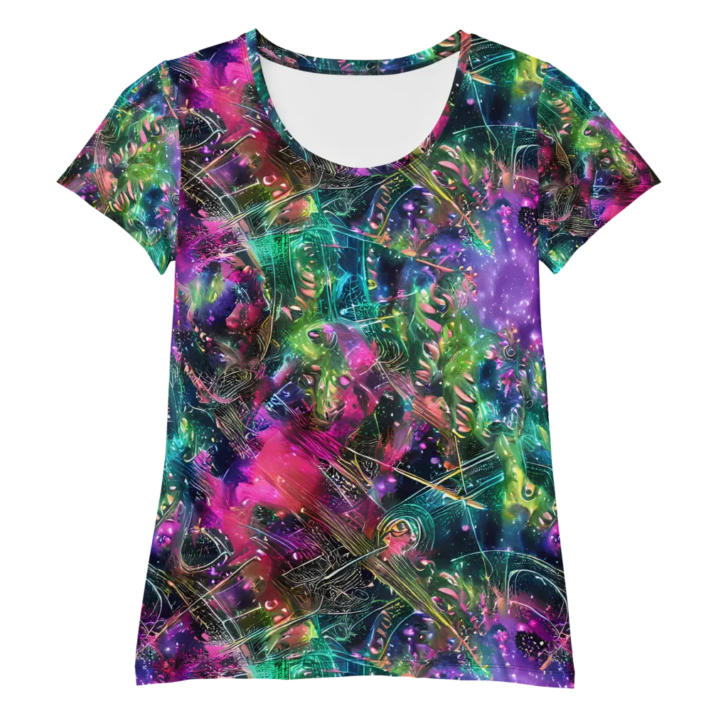 Digital Bloom on Women's Athletic T-Shirt — Front