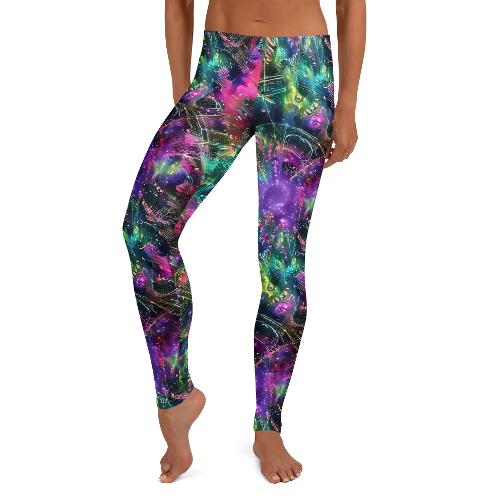 Digital Bloom on Leggings — Front