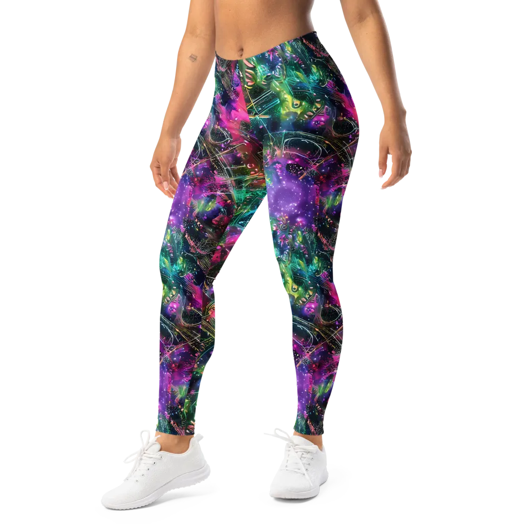 Digital Bloom on Leggings — Left Front