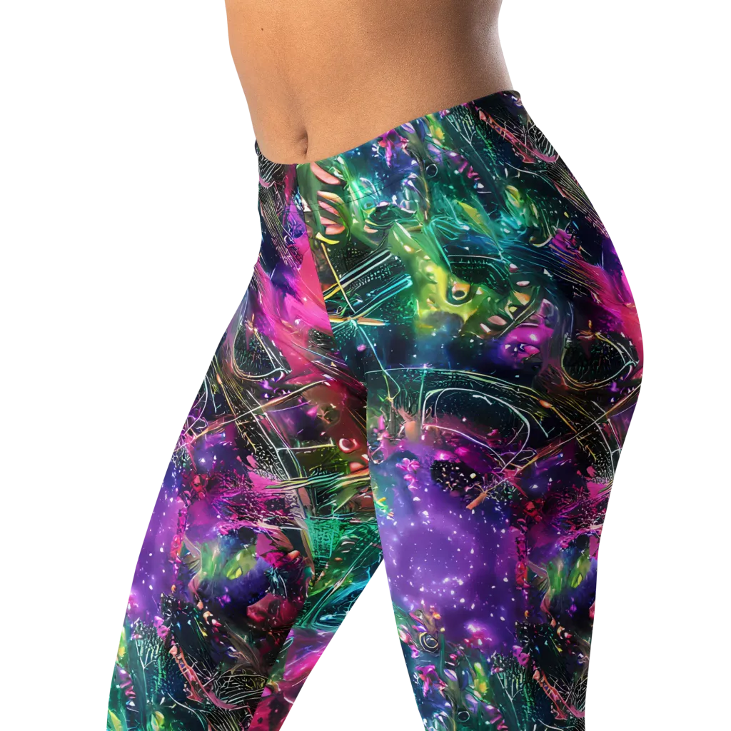 Digital Bloom on Leggings — Left Front