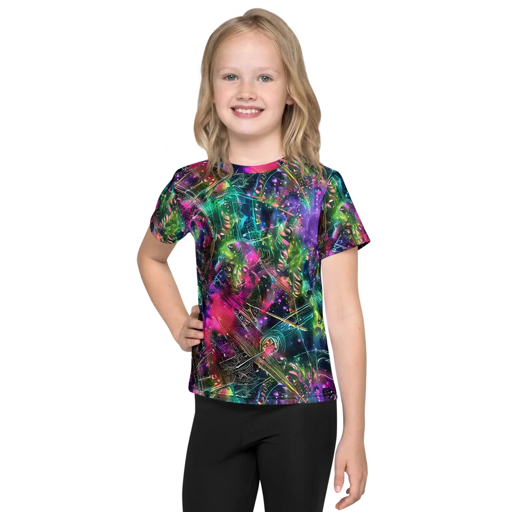 Digital Bloom on Kids Crew Neck T-Shirt — Front