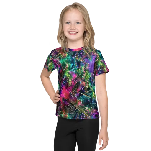 Digital Bloom on a Kids Crew Neck T-Shirt
