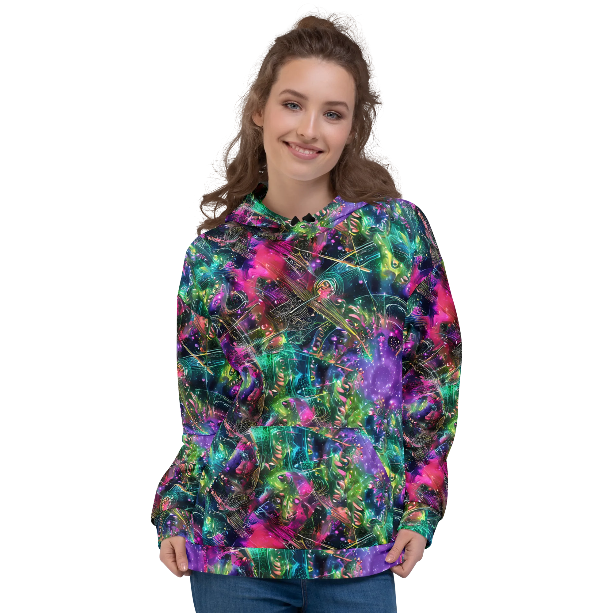 Digital Bloom on Hoodie — Front