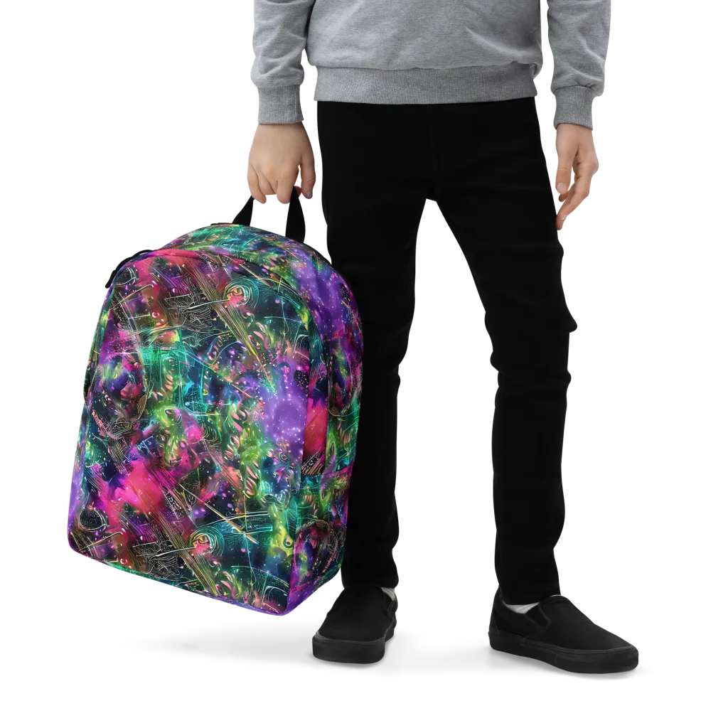 Digital Bloom on Minimalist Backpack — Zoomed-in