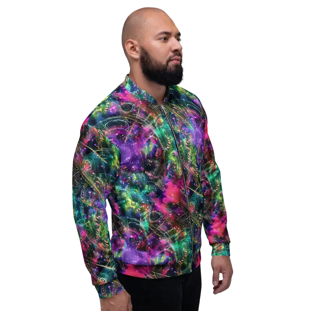 Digital Bloom on Bomber Jacket — Right