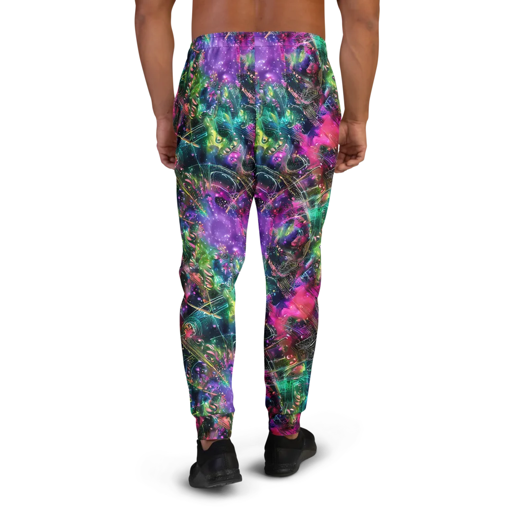 Digital Bloom on Men's Joggers — Back
