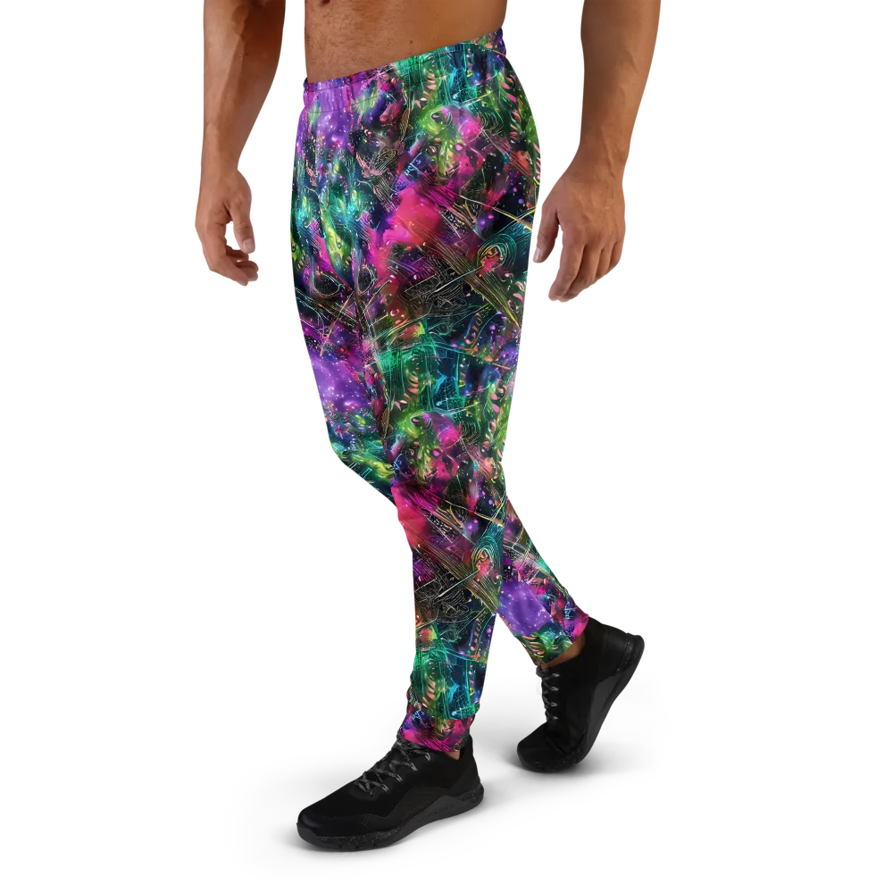 Digital Bloom on Men's Joggers — Left