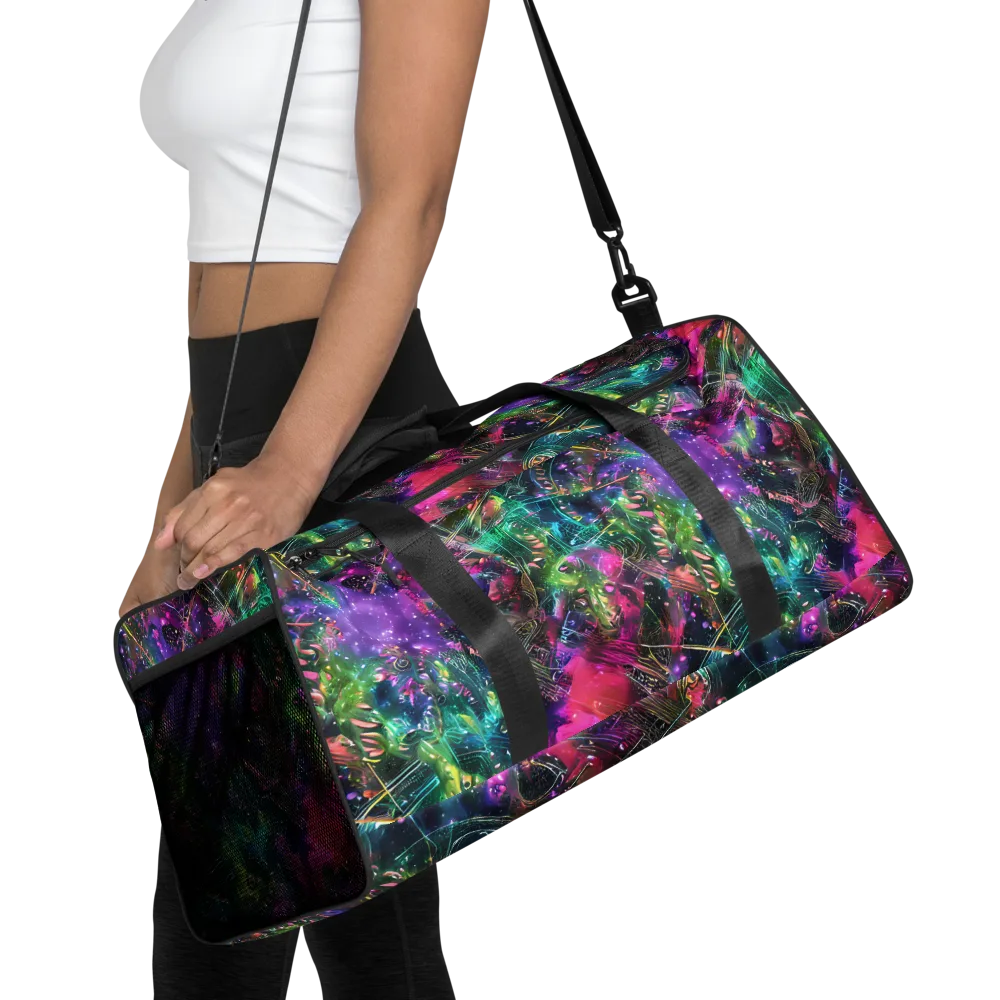 Digital Bloom on Duffle Bag — Front