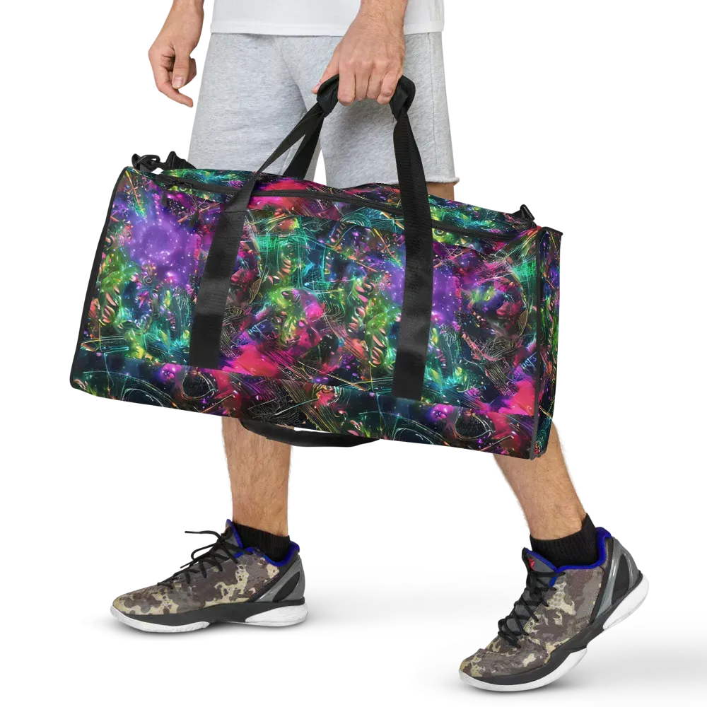Digital Bloom on Duffle Bag — Front