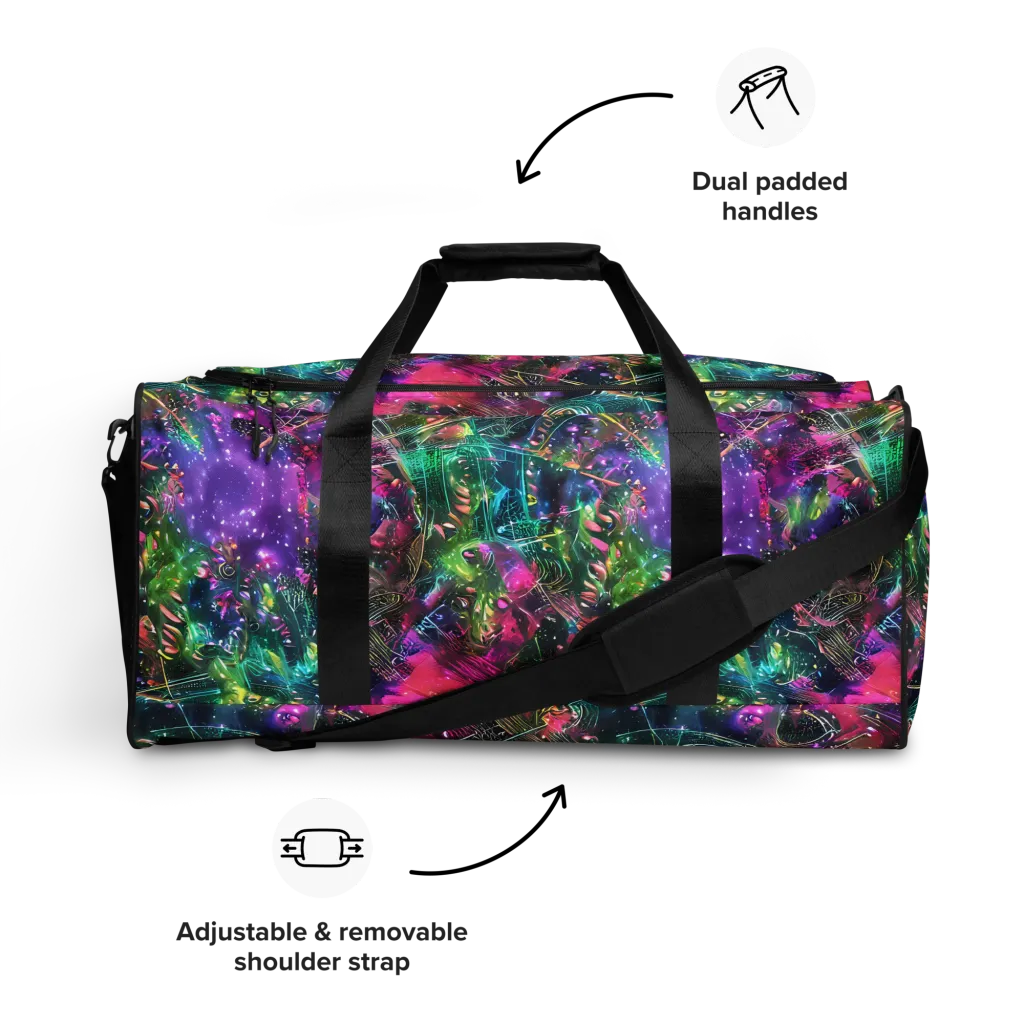 Digital Bloom on Duffle Bag — Front