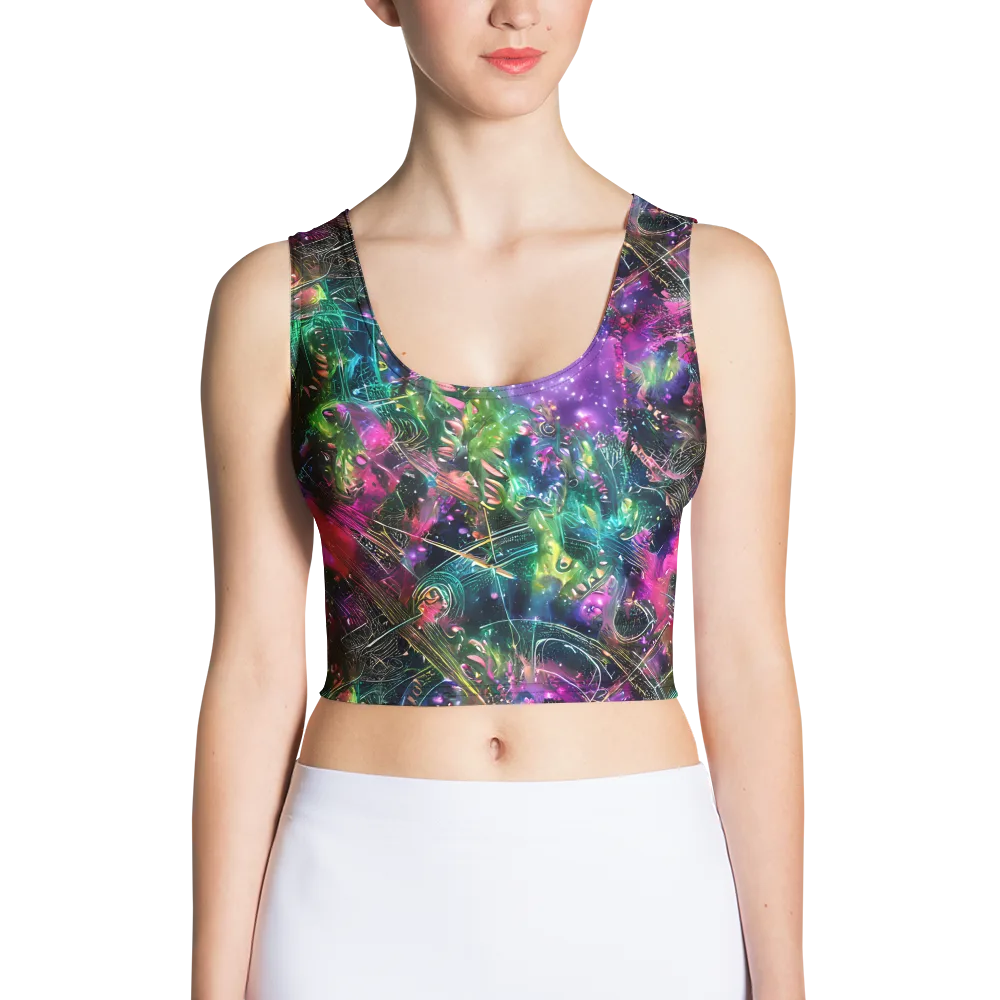 Digital Bloom on Crop Top — Front