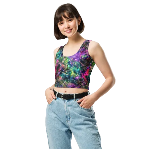 Digital Bloom on a Crop Top