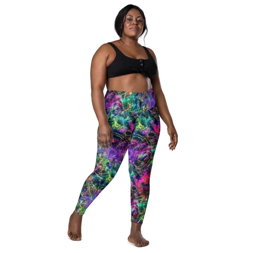Digital Bloom on Leggings with Pockets — Front