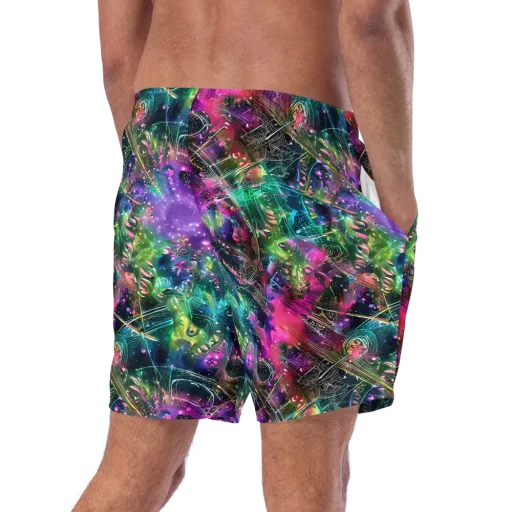 Digital Bloom on a Swim Trunks